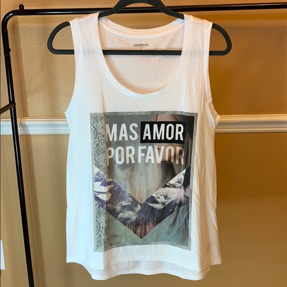 Express Graphic Tee Tank Top Sleeveless Shirt